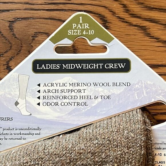 Alaska Knits Outdoor Merino Wool Blend Midweight Crew Socks Fisherman Core D14 - Picture 5 of 6